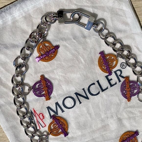 Limited Edition RARE Moncler x Palm Angels Silver Logo Chain Belt / Necklace - Picture 11 of 16
